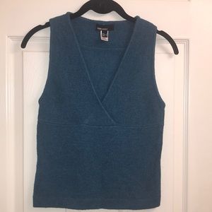 MANGO Wool Blend Sleeveless Pull-on Sweater V-neck